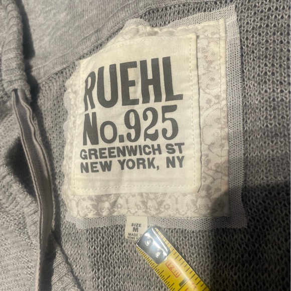 Ruehl No.925 Womens Sweater M Medium Vintage Y2K Lightweight Gray Knit Hoodie - Picture 3 of 10